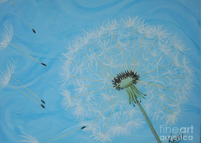 Dandelion Greeting Card featuring the painting Attack on the Garden by Kerri Sewolt