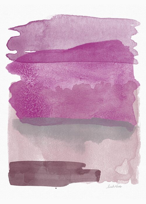 Purple Greeting Card featuring the painting Aubergine Wash- Art by Linda Woods by Linda Woods