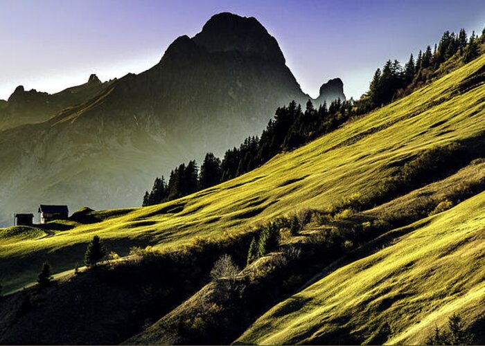 Landscape Greeting Card featuring the photograph Austrian Alpine by Jorg Peter
