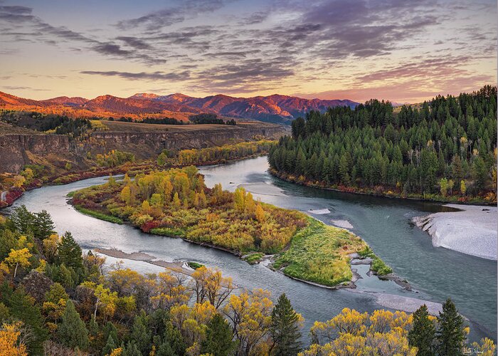 Idaho Scenics Greeting Card featuring the photograph Autumn along the Snake River by Leland D Howard