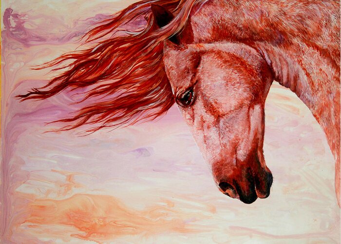 Horse Greeting Card featuring the painting Autumn Breeze by Sherry Shipley