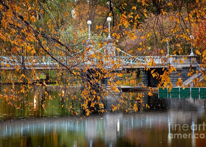 Autumn Greeting Card featuring the photograph Autumn Bridge by Susan Cole Kelly
