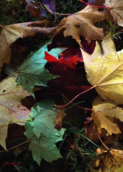Autumn Greeting Card featuring the painting Autumn Carpet by RC DeWinter