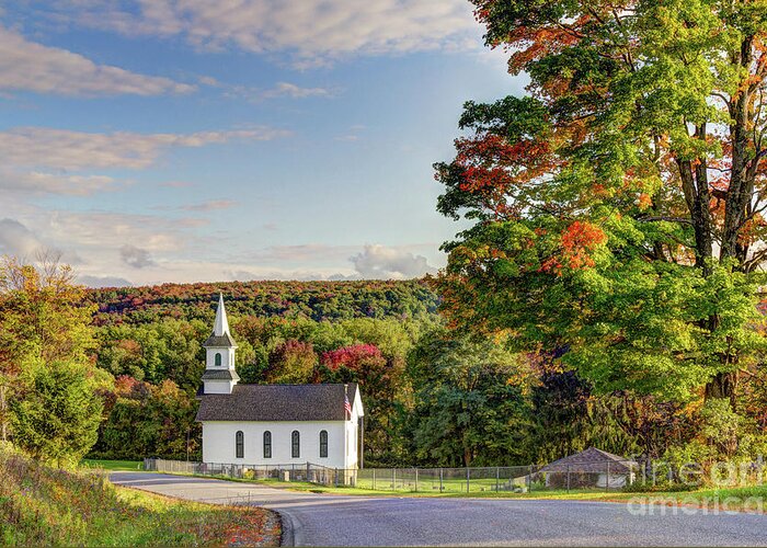 Church Greeting Card featuring the photograph Autumn Church II by Rod Best