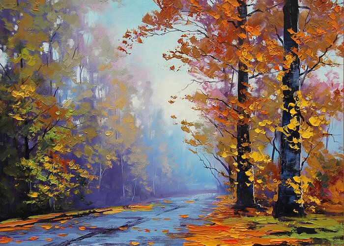  Fall Greeting Card featuring the painting Autumn Colours by Graham Gercken