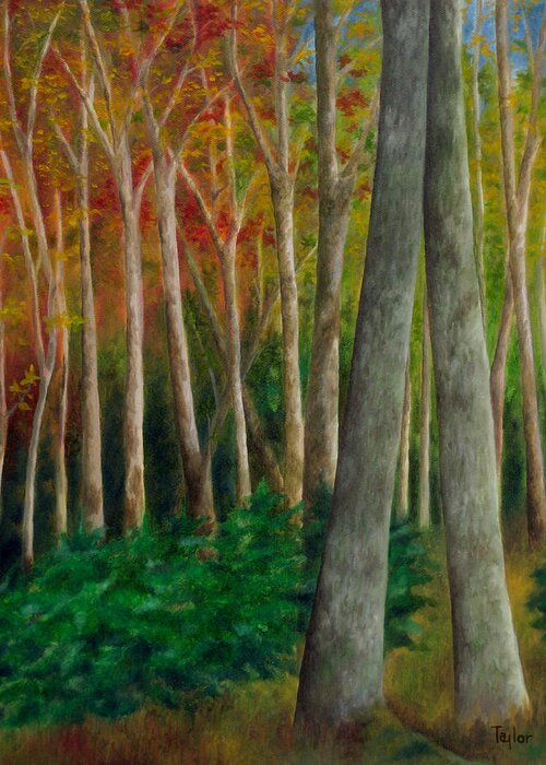 Autumn Greeting Card featuring the painting Autumn Contrast by FT McKinstry