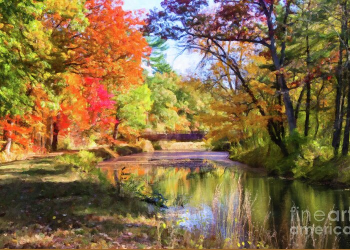 Mine Falls Park Greeting Card featuring the photograph Autumn Delight by Anita Pollak