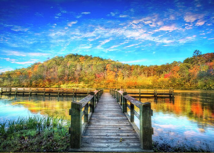 Appalachia Greeting Card featuring the photograph Autumn Docks by Debra and Dave Vanderlaan