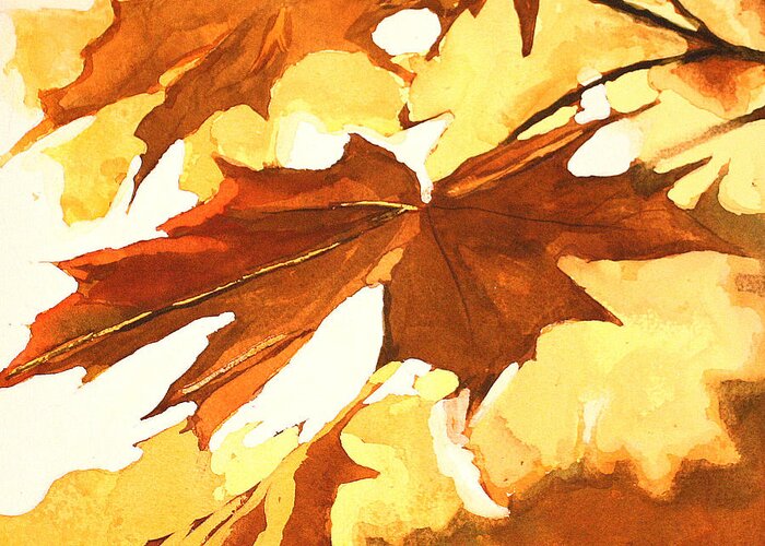 Leaves Greeting Card featuring the painting Autumn Greeting by Rachel Bochnia