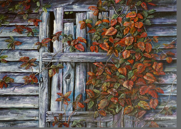 Landscape Greeting Card featuring the painting Autumn Leaves by Wayne Enslow