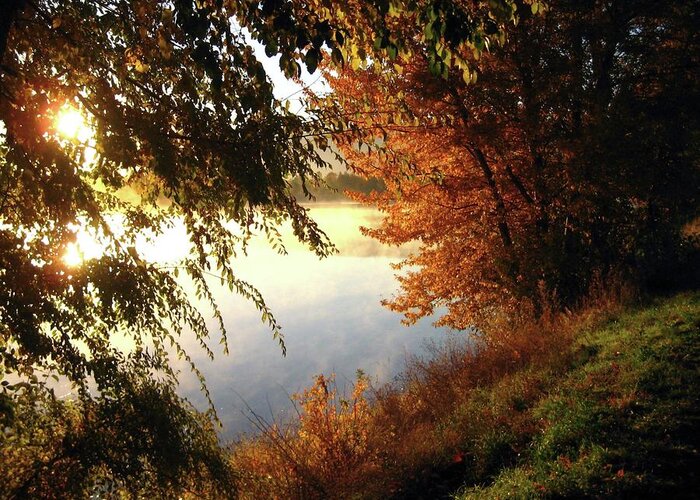 Landscape Greeting Card featuring the photograph Autumn Morning by Kathy Bassett
