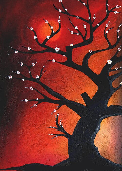 Pop Art Greeting Card featuring the painting Autumn Nights - Abstract Tree Art by Fidostudio by Tom Fedro
