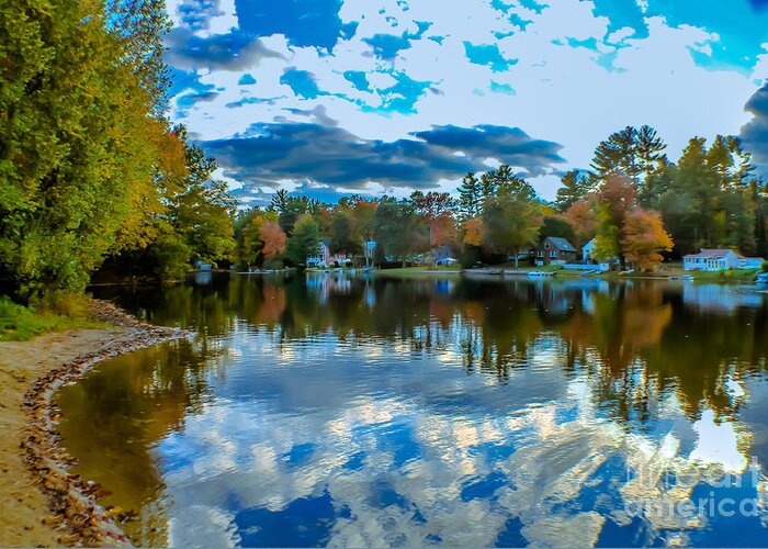 Autumn Greeting Card featuring the photograph Autumn reflections 1 by Claudia M Photography
