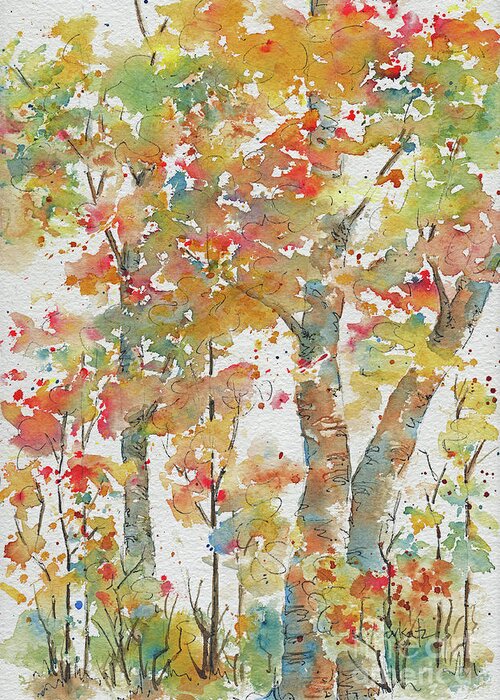 Impressionism Greeting Card featuring the painting Autumn Splendor by Pat Katz