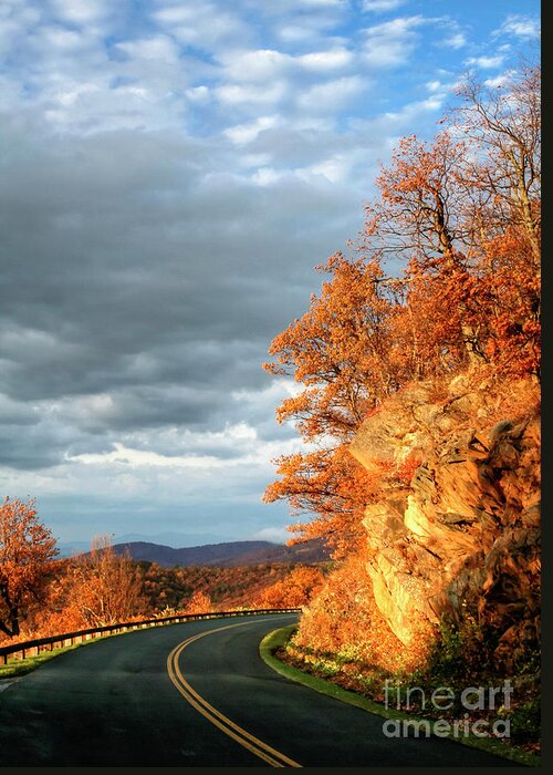 Blueridge Greeting Card featuring the photograph Autumn Sunset Blue Ridge Parkway Virginia by Karen Jorstad