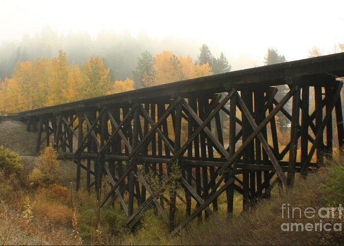 Trestle Greeting Card featuring the photograph Autumn Trestle by Idaho Scenic Images Linda Lantzy