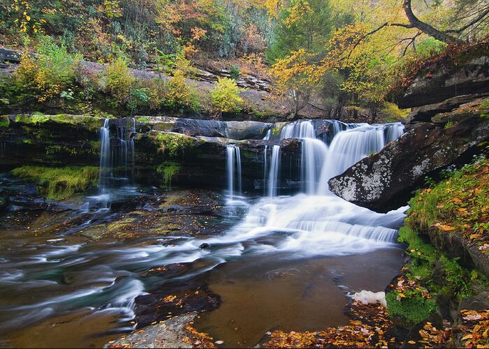 Waterfall Greeting Card featuring the photograph Autumn Waterfall by Steve Stuller