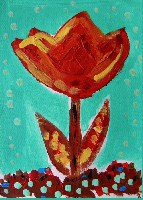 Flower Greeting Card featuring the painting Avis-Flowers from the Flower Patch by Mary Carol Williams