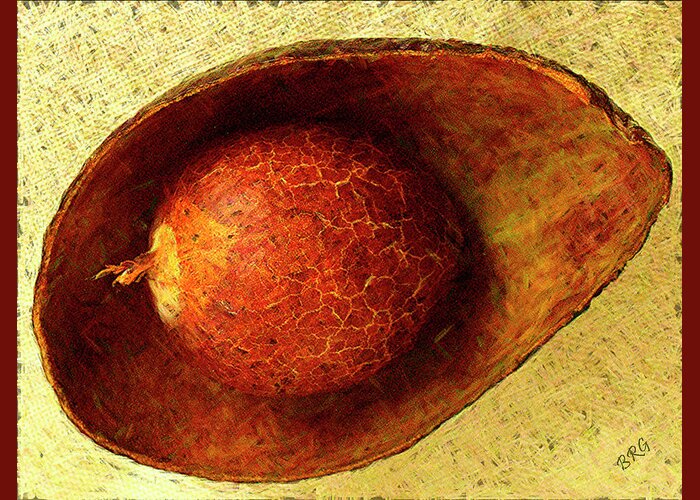 Fruit Greeting Card featuring the photograph Avocado Seed And Skin I by Ben and Raisa Gertsberg