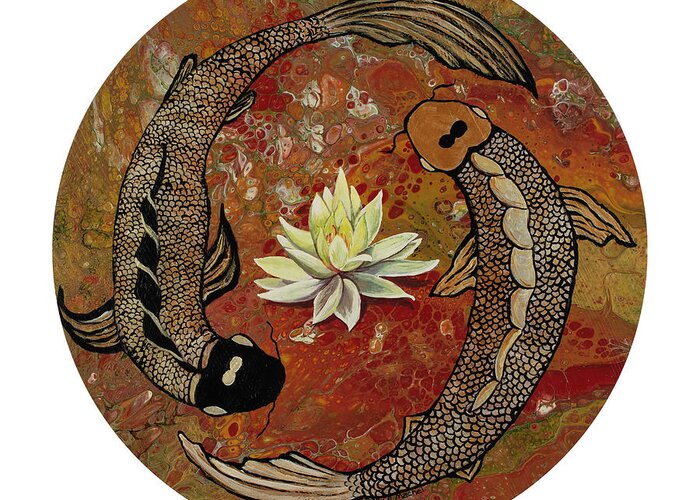 Lotus Greeting Card featuring the painting Awakening by Darice Machel McGuire