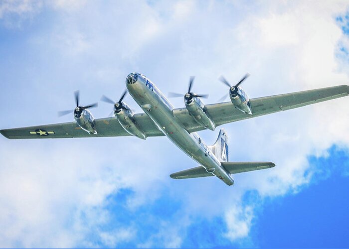 Boeing Greeting Card featuring the photograph B-29 by Tony HUTSON