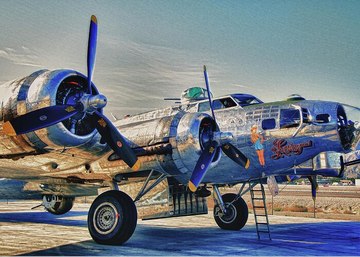 Aircraft Greeting Card featuring the photograph B17 Flying Fortress Sentimental Journey by Sandra Selle Rodriguez