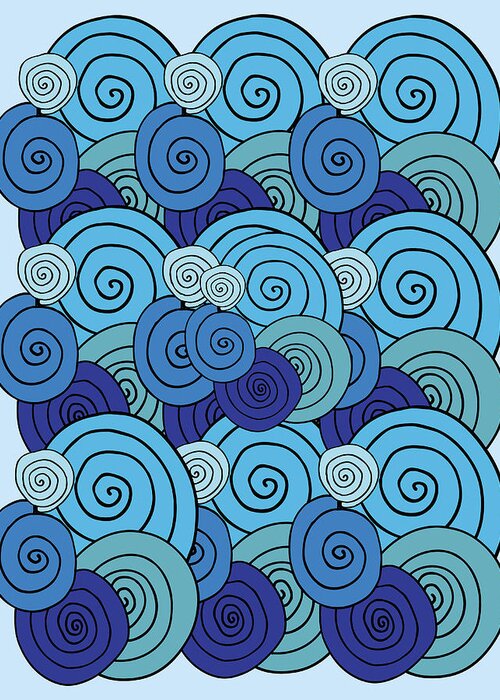 Baby Blue Greeting Card featuring the digital art Baby Blue Swirls And Spirals by Irina Sztukowski