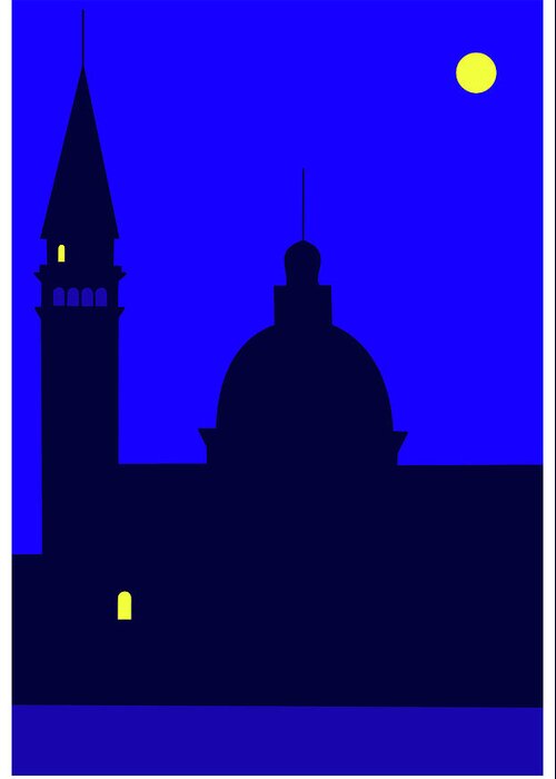 Back Piazza San Marco Venice Greeting Card featuring the digital art Back Piazza San Marco Venice by Asbjorn Lonvig
