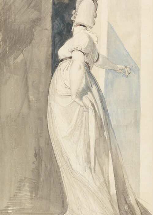 Fuseli Greeting Card featuring the painting Back View of a Standing Female Called Mrs. Fuseli by Henry Fuseli