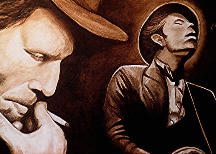 Tom Waits Greeting Card featuring the painting Bad as Me by Al Molina