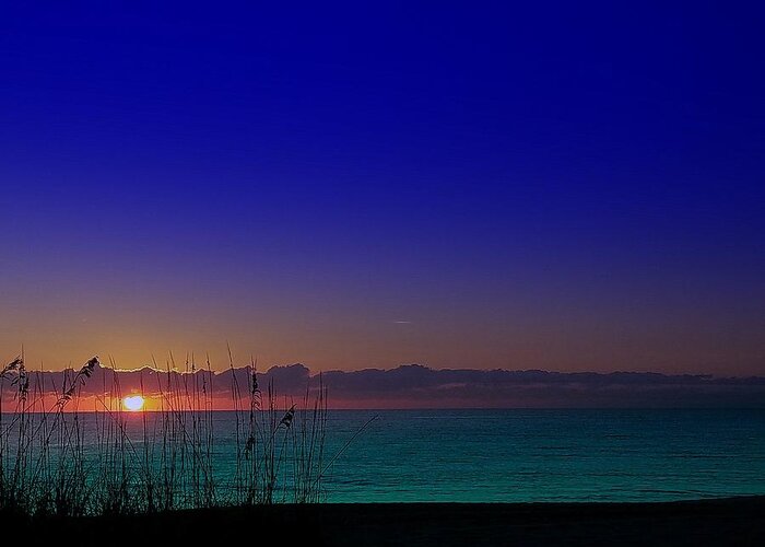 Sunrise Greeting Card featuring the photograph BADBLUE sunrise by Robert Francis