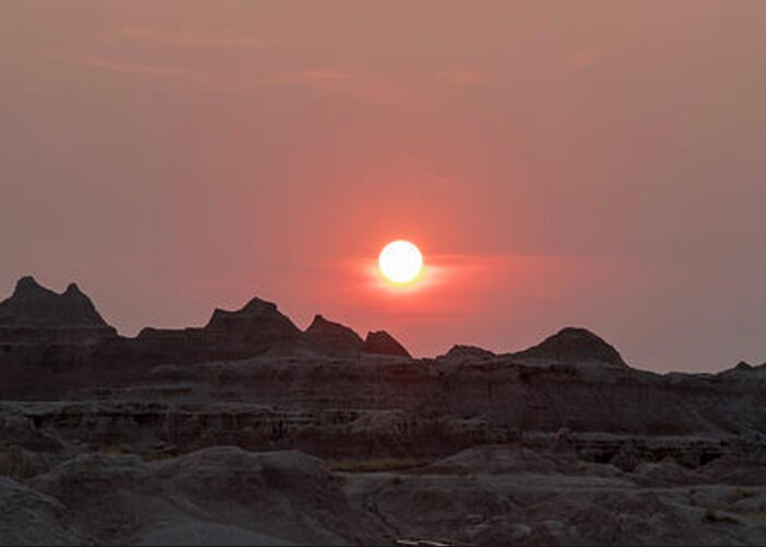 Badlands National Park Greeting Card featuring the photograph Badlands Sunset by Jim West