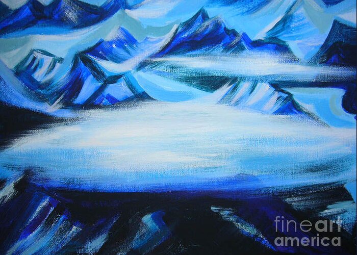 Landscape Greeting Card featuring the painting Baffin Island by Anna Duyunova
