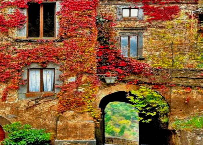  Greeting Card featuring the photograph Bagnoregio Italy by Digital Art Cafe