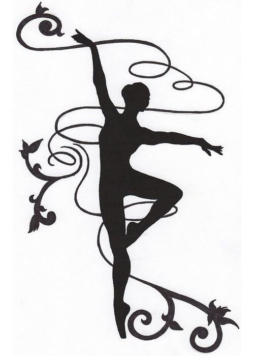 Dance Greeting Card featuring the drawing Balance II by Emily Page