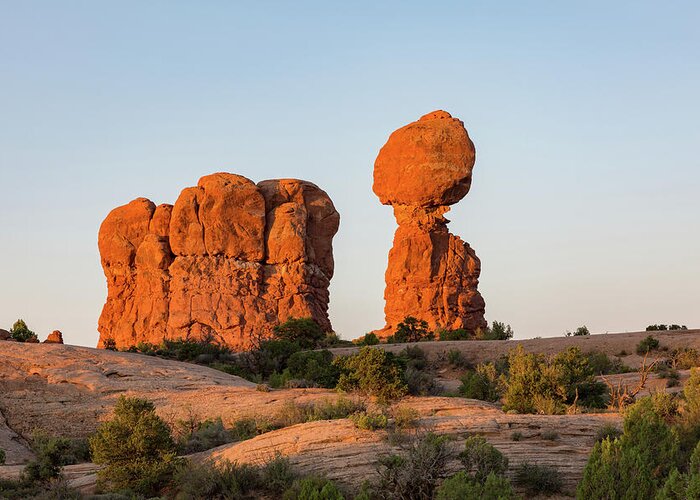 Park Greeting Card featuring the photograph Balanced Rock in the Morning by Kyle Lee