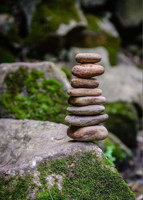 Zen Stones Greeting Card featuring the photograph Balancing Zen Stones by Marco Oliveira