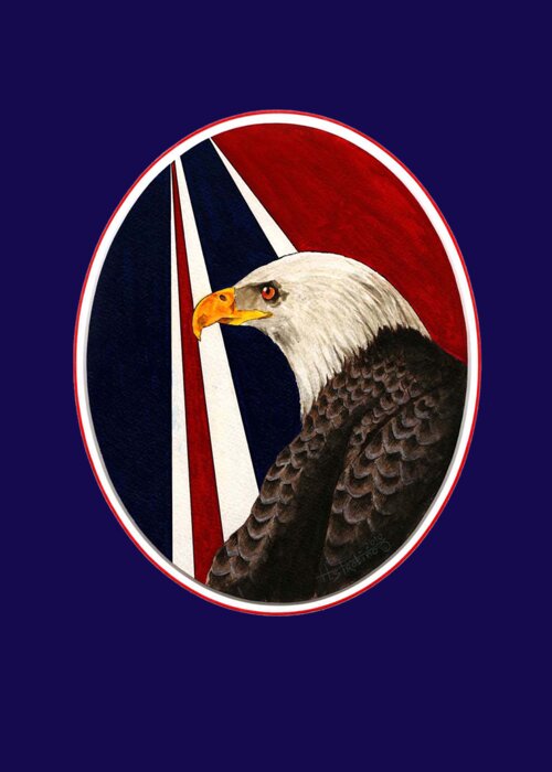 Eagles Greeting Card featuring the painting Bald Eagle T-shirt by Herb Strobino