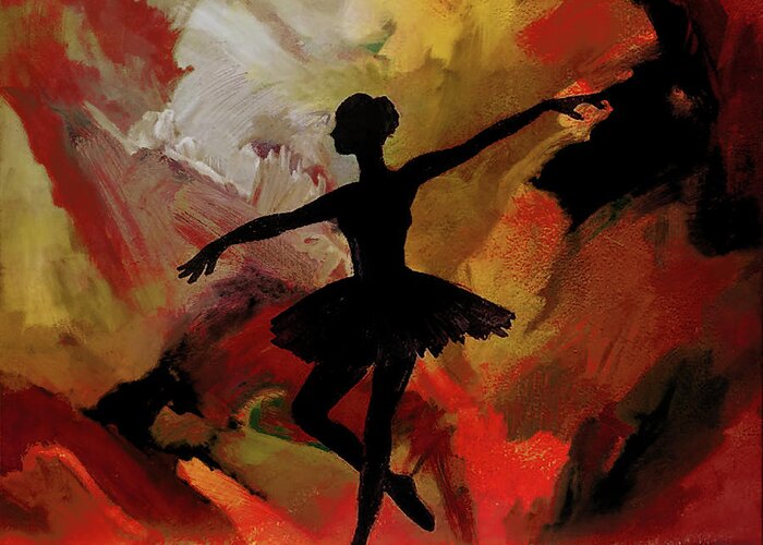 Arabianbelly Dance Greeting Card featuring the painting Ballet Art Dance 02 by Gull G