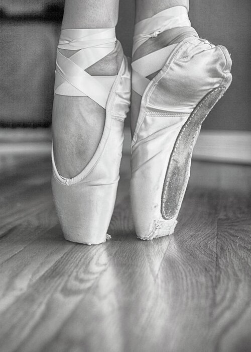 white ballet pointe shoes