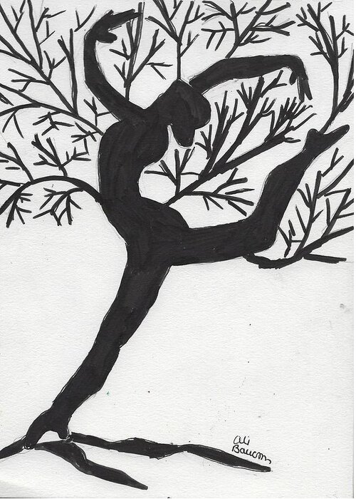 Dancing Greeting Card featuring the drawing Ballet Tree by Ali Baucom