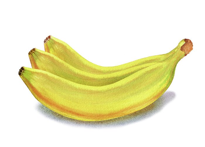 Banana Greeting Card featuring the painting Bananas Editorial Illustration In Watercolor by Irina Sztukowski