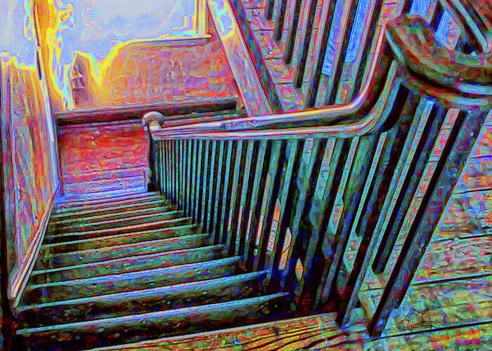 Stairs Greeting Card featuring the photograph Bannister by David Luebbert