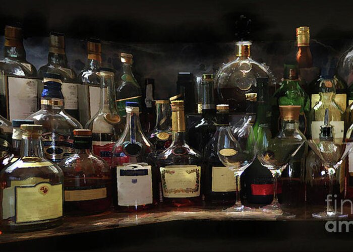 Liquor Greeting Card featuring the photograph Bar Pano by Tom Griffithe