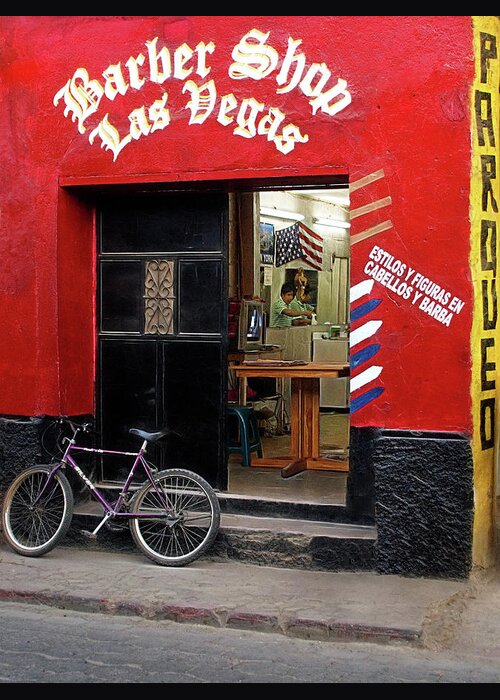 Barber Shop Las Vegas - Chichicastenango, Guatemala Greeting Card by Mitch  Spence