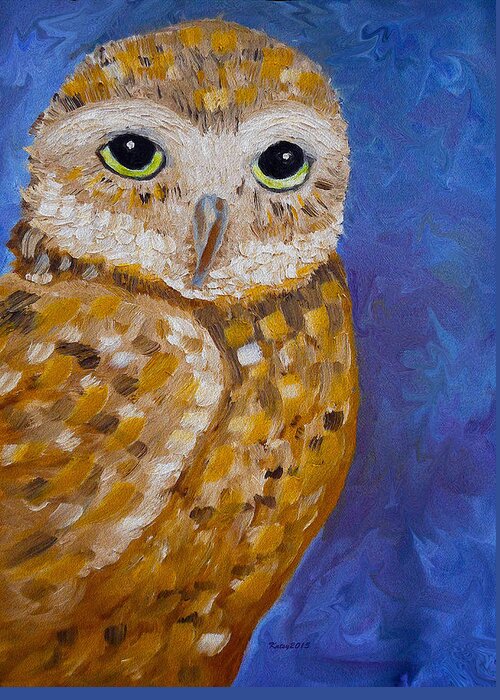 Barn Owl | Owl Painting | Oil Painting | Impressionism | Owl Art | Abstract Art | Night Owl | Contemporary Art | Colorado Artist | Wildlife | Bird Art | Kathy Symonds | Artbykatsy Greeting Card featuring the painting Barn Owl- Impressionism- Owl by Night by Kathy Symonds