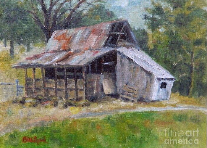 Landscape Greeting Card featuring the painting Barn Shack by William Reed