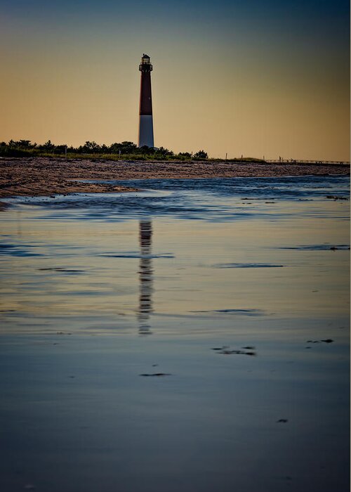 Barnegat Lighthouse Greeting Card featuring the photograph Barnegat Reflections by Rick Berk