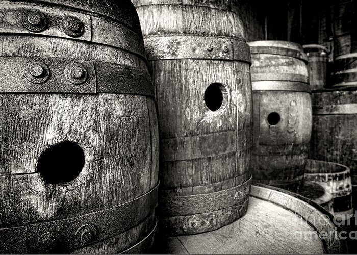 Barrel Greeting Card featuring the photograph Barrels of Laugh Past by Olivier Le Queinec