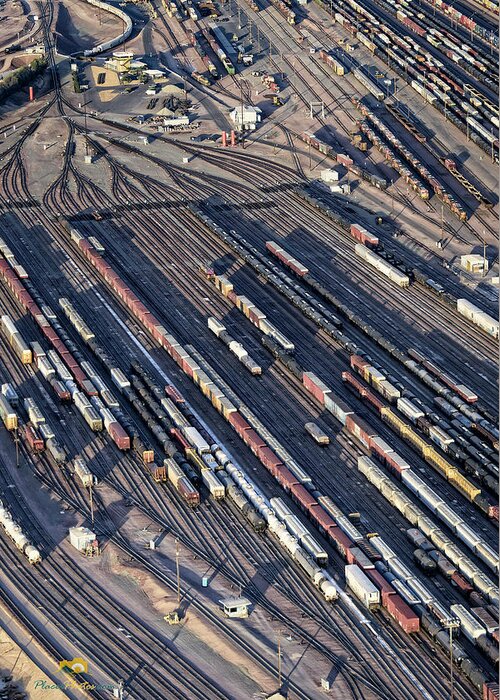 Aerial Shots Greeting Card featuring the photograph Barstow Rail Yard 12 by Jim Thompson
